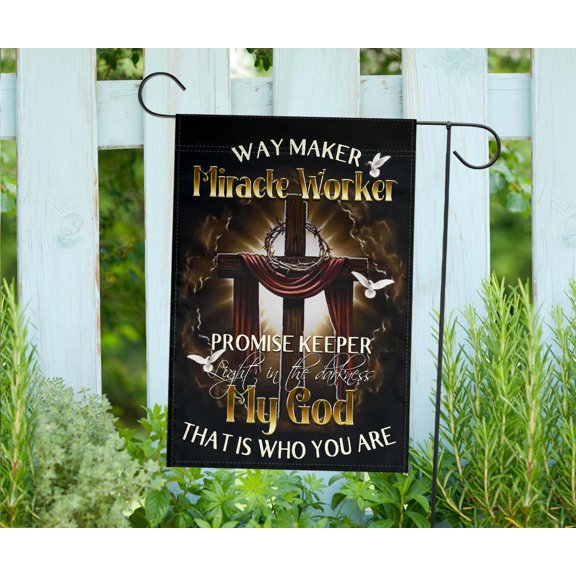 FLAGWIX American Garden Flag (11.5" x 17.5") - Way Maker, Miracle Worker God - Polyester Indoor Outdoor Flags