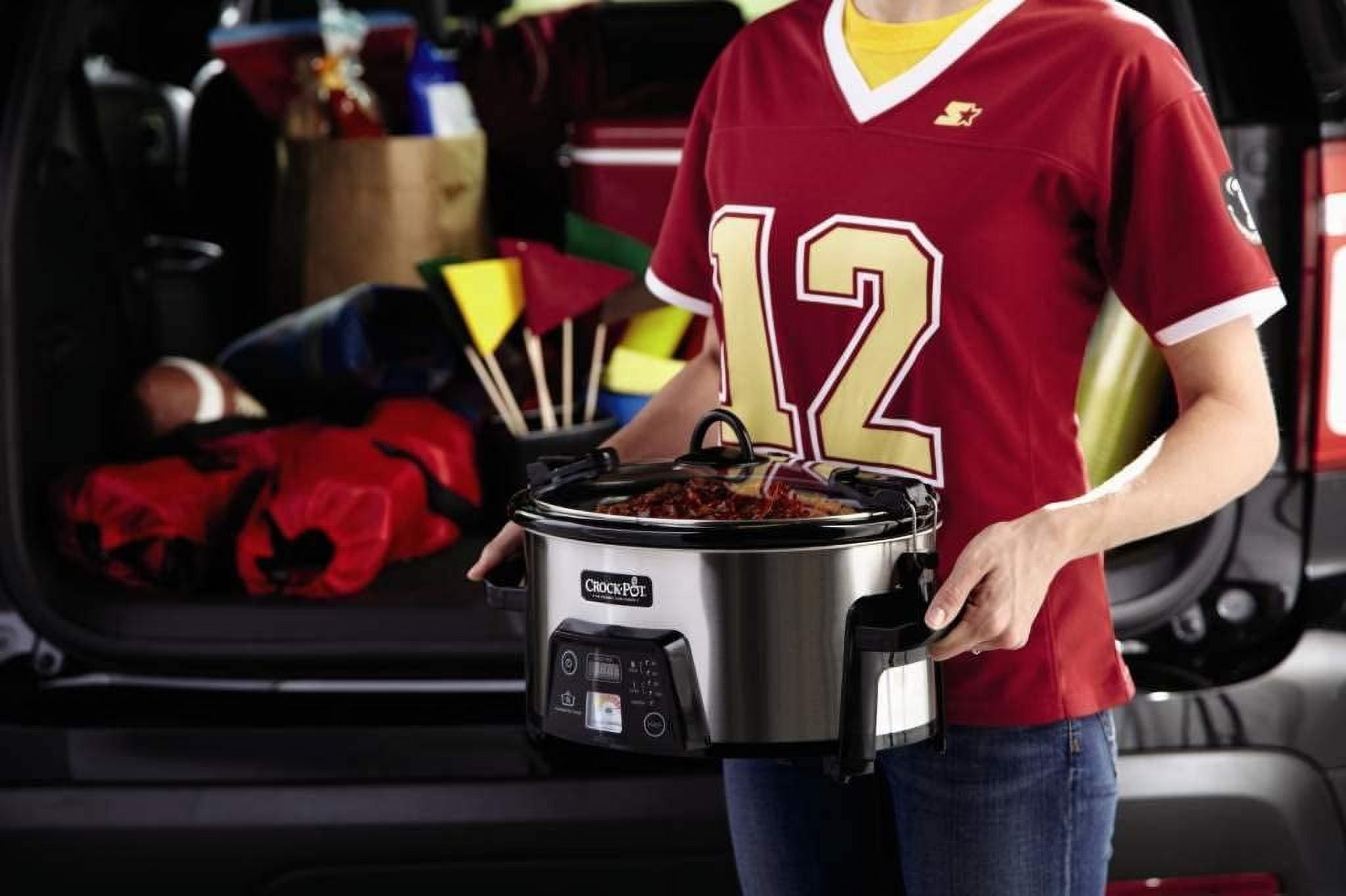 Crock-Pot 6-Quart Countdown Programmable Oval Slow Cooker with Dipper,  Stainless Steel, SCCPVC605-S