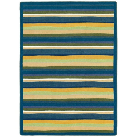 Joy Carpets Kid Essentials Yipes Stripes 10'9" x 13'2" Area Rug in Color Bold