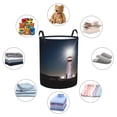 thumbnail image 4 of Balery Peggy's Cove Lighthouse Cesta de ropa redonda con asas, impermeable, independiente, para ropa, juguetes, dormitorio y familia-Medium, 4 of 6