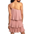 thumbnail image 4 of Gupgi Robe à Volants pour Femme à une Épaule Sans Manches Plissée Mini Robes Unie Ligne A Fluide, 4 of 7