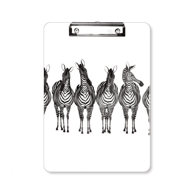 Diferentes medidas Zebra animal Portapapeles Carpeta de escritura Placa de soporte A4