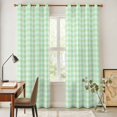 thumbnail image 5 of Kitchen Curtains 84 Inch Length 2 Panels, Green Grid Grommets Window Treatment Curtain, Checkered Plaid Gingham Lattice Trellis Print Thermal Curtains Drapes for Living Room/Bathroom, 5 of 9