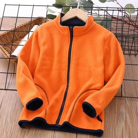 

WZHKSN Sweater For Child Toddler Boys Girls Long Sleeve Winter Solid Fleece Zipper Jacket Thicken Warm Outwear Coat