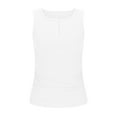 thumbnail image 7 of Diufon Womens Knit Tank Tops Round Neck Sleeveless Button Tops Summer Solid Color Pleated Slim Tees, 7 of 7