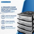 thumbnail image 2 of Gracious Living 4-Drawer Desktop/Countertop Storage Organizer Drawer, Black, 2 of 12