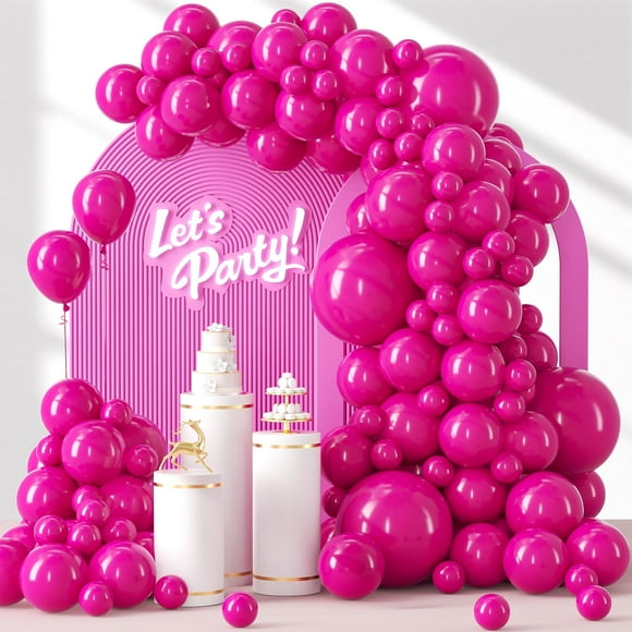 Kit de arco de globos Awenztech Hot Pink con 120 globos de látex