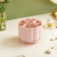 thumbnail image 6 of Rotating Makeup Brush Organizer, 360° Spinning Acrylic Cosmetic Storage Box with Anti-Slip Base, Multi-Layer Desktop Vanity Holder for Lipstick Eyeshadow Brushes, Pink, 6 of 6