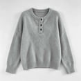 thumbnail image 5 of DIOAZUD Womens Sweaters Henley Neck Button up Pullover Sweaters for Women Long Sleeve Soft Fuzzy Knit Fall Winter Ladies Tops Gray S-XXXL, 5 of 5