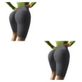 thumbnail image 2 of Sonducket Mujeres Yoga Shorts Niñas Correr Jogging Cintura alta Levantamiento de glúteos Deportes Pantalones cortos Ropa femenina Gris oscuro S Gris oscuro S 2piezas, 2 of 6
