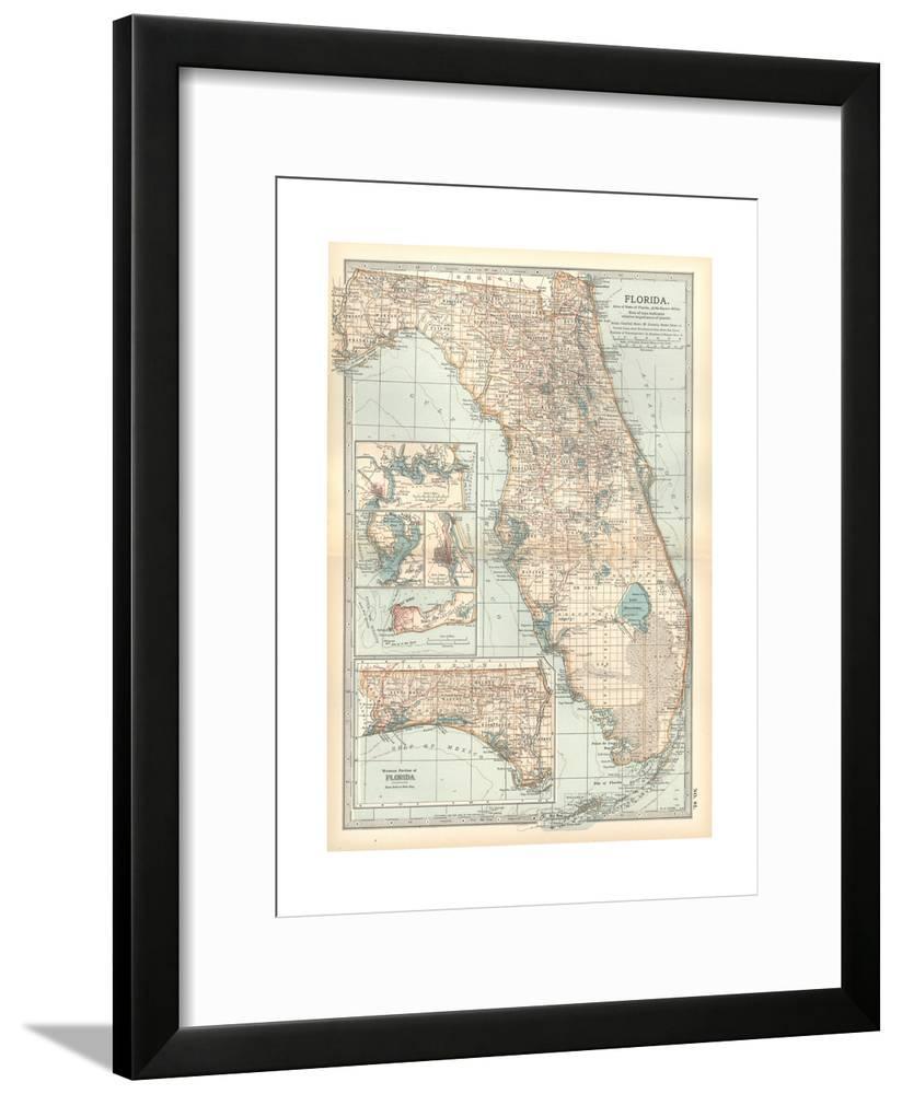Plate 81 Map of Florida United States Inset Maps of Jacksonville