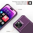 thumbnail image 4 of Allytech Rugged Case for iPhone 15 Support Magnetic Car Mount, Premium PU Leather Flip Card Cash Holder Pocket Shockproof Anti-Fall Back Case for iPhone 15 - Purple, 4 of 7