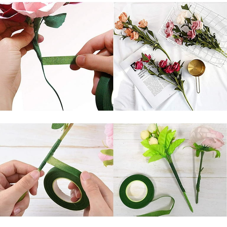 TIAMALL 3 Rolls Waterproof Floral Tape Flower Tape for Bouquet Stem  Wrapping and Floral Crafts(1/2 Wide,Dark Green)