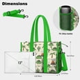 thumbnail image 5 of Teacher Tote Bag,Beige Cartoon Dinosaurs Volcanoes Cacti Pattern Teacher Utility Tote Bag,Large Work Tote Bags for Women with Multiple Pockets,Top Zipper Closure,13.8x10.6x6.7 Inch, 5 of 5