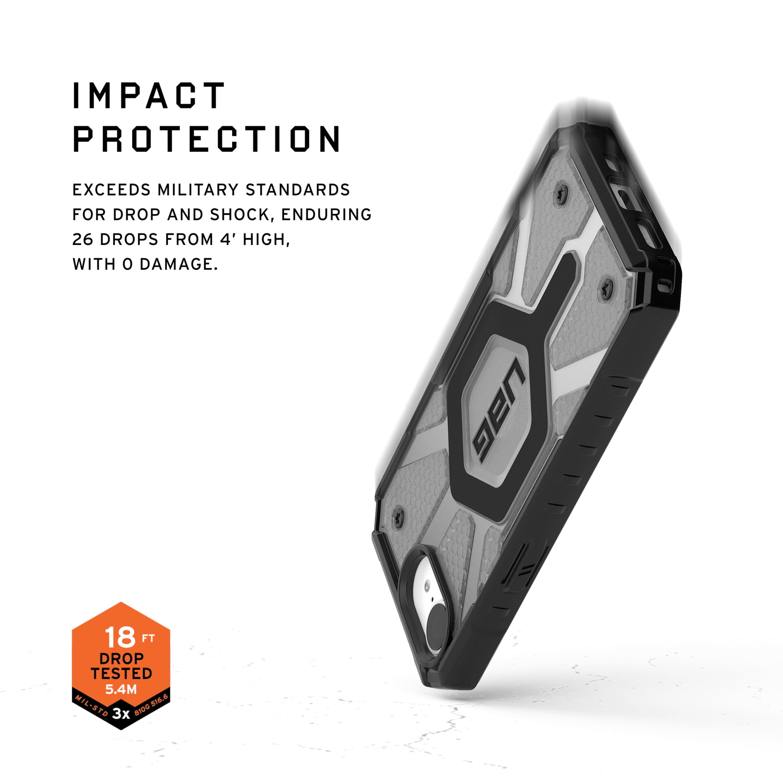 UAG iPhone 17e / iPhone 16e Case Pathfinder Clear - Compatible with MagSafe Rugged Military Grade Drop Proof Transparent Protective Cover, Ash