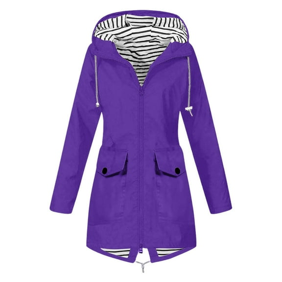 VNKIDY Women Anoraks Outdoor Hooded Lightweight Jacket Long Sleeve Anorak Coat Breathable Design With Functional Pockets For Travel Daily Wear Leisure Outwear