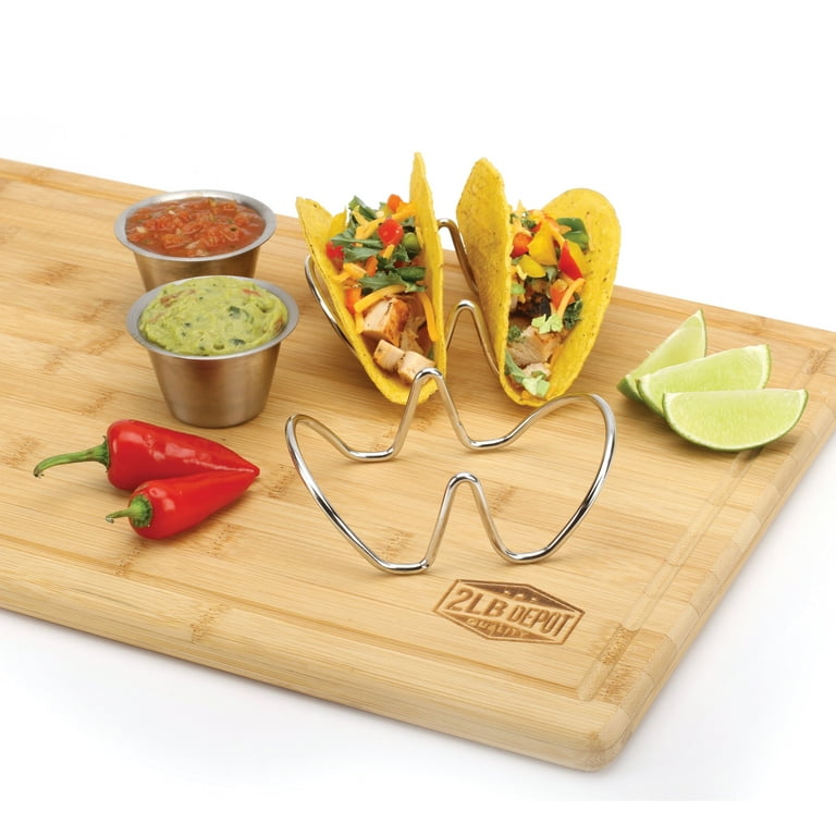 Wholesale Taco Rack Stainless Steel Taco Holder Stand Kitchen Cooking  Accessories Two-piece suit (with border) From China