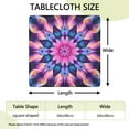 thumbnail image 2 of Colorful Tie Dye Mandala Pattern Square Fitted Tablecloth with Elastic Edge,Square Table Cover,Washable Elastic Table Cover for Home Kitchen Party Decor 34"x34", 2 of 6