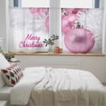 thumbnail image 5 of Merry Christmas Sheer Curtains 45 Inches Long, Pink Xmas Balls Shining Dreaming Winter Holiday Light Filtering Window Curtains for Living Room, Rod Pocket Voile Sheer Drapes, 52"Wx45"L, 2 Panels, 5 of 9