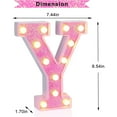 thumbnail image 3 of LED Letter Sign Light Pink Glitter Letter Night Light Wedding Birthday Party Christmas Lights Girls Gift Home Bar Decor(Y), 3 of 8