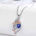 thumbnail image 2 of Taioiat Double Birthstone Necklaces for Women 18K Gold Plated Birthstone Rose Flower Jewelry Anniversary Valentines Day Mother's Day Birthday Gifts for Her Wife Girlfriend Mom, 2 of 7