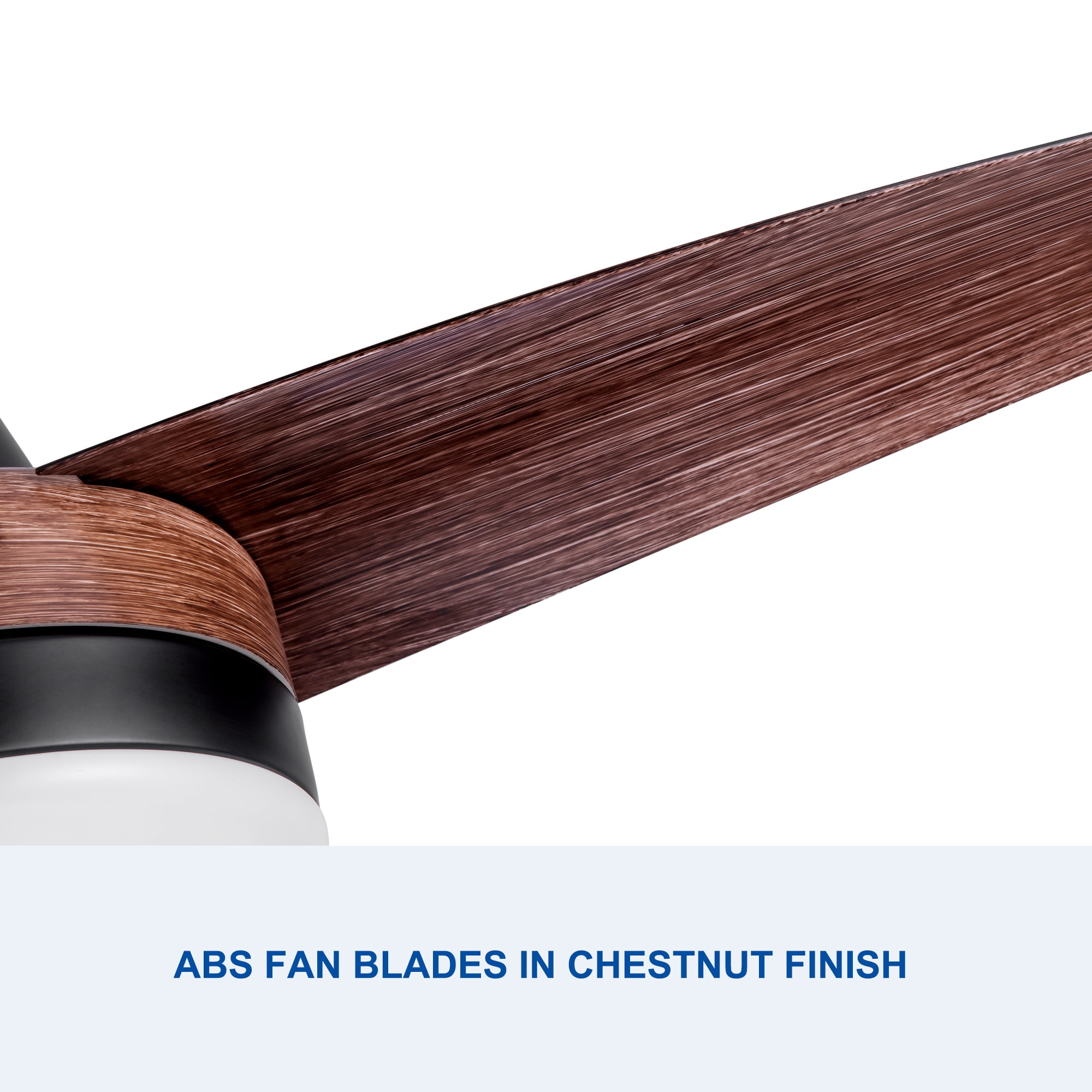 Leumius 42" Farmhouse Rustic LED Ceiling Fan with Brown Wood Grain ABS Blades and Remote Control for Living Room Bedroom