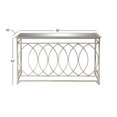 thumbnail image 4 of DecMode 54" x 32" Silver Metal Rectangular Geometric Console Table with Mirrored Glass Top, 1-Piece, 4 of 11