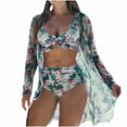 thumbnail image 2 of Abomasnow Bathing Suit Cover Up for Women Comfort Long Sleeve Bimono Cardigan with Bikini Sets 3 Piece Beach Coverups Swimwears, 2 of 9