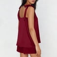 thumbnail image 5 of biudgviw Womens Silk Pajama Set Bow Tie Knot Tank Top Sleepwear Square Neck Sleeveless Nightwear 2 Piece Satin Pjs Shorts Set, 5 of 6