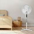 thumbnail image 6 of Holmes 16" Digital Stand Fan, 3-Speed, 3 Modes, Oscillating, Timer, Remote, White, 6 of 11