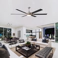 thumbnail image 3 of Industrial 72-inch Alumium 6-Blade Brushed Chrome LED Ceiling Fan with Remote and Light Kits - 72-in W x 17.8-in H, 3 of 5