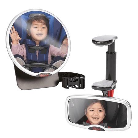 Diono Easy View and See Me Too 2 Pack, Driver and Baby Car Mirrors, Silver