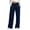 Navy, variant on hlysgo Womens Casual Pants High Elastic Waist Wide Straight Leg Trousers Yoga Loose Fit Pant with Pockets Brown,L