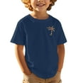 thumbnail image 1 of NINGMENG Chemises & Hauts pour Garçons Tout-Petits Imprimé Cocotier Col Rond Manches Courtes Mignon Décontracté Sport Confortable Chandail Tee-Shirts Extérieur, Bleu, 8-9 Ans, 1 of 4