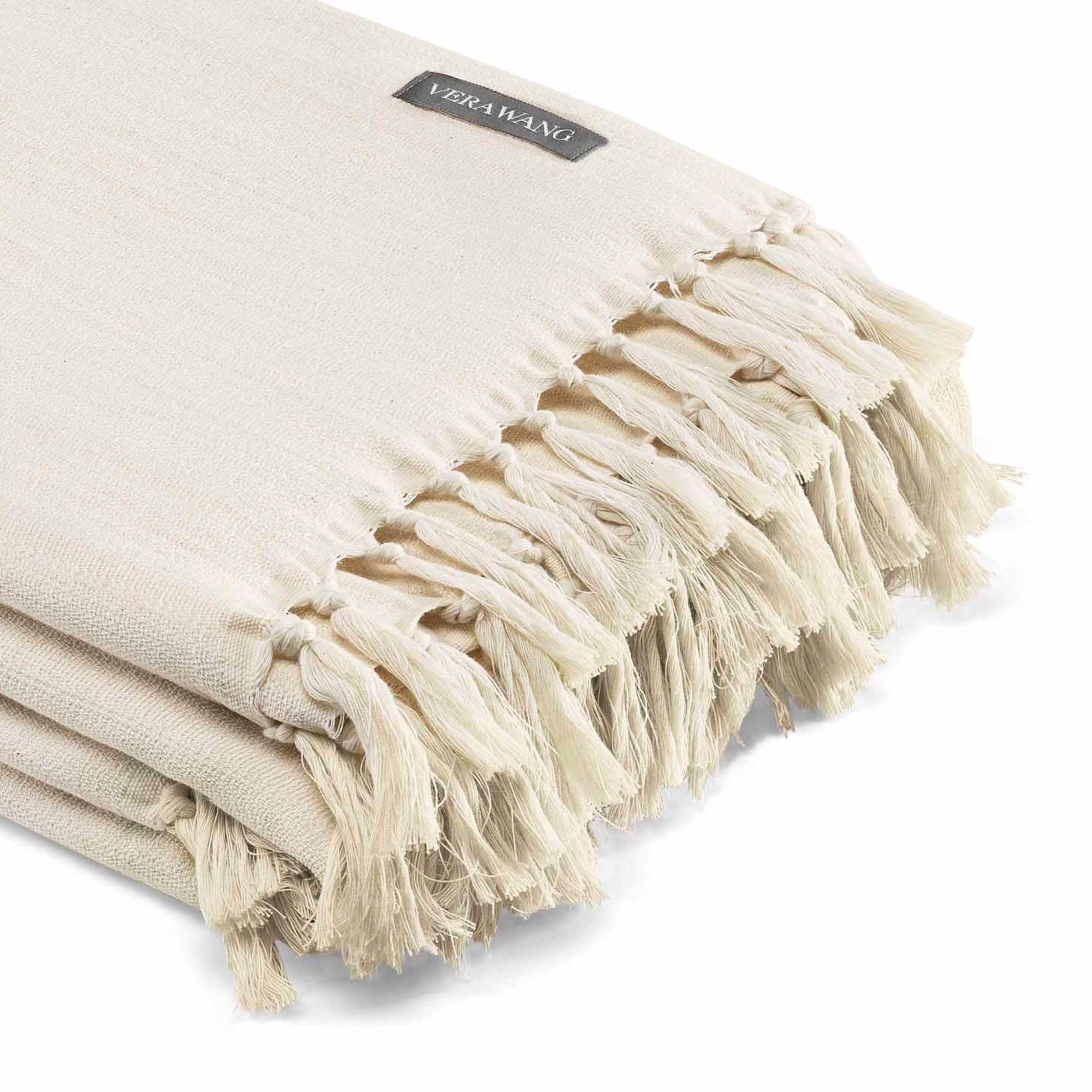 Vera Wang Cotton Fringe Throw 