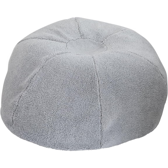 Duncan Sherpa Bean Bag Chair, Classic Refillable Bean Bag Chair for Kids and Teens, Large, Gray