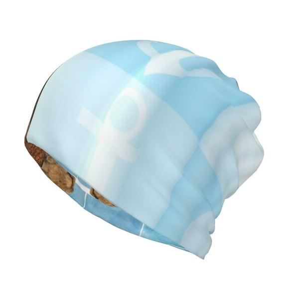 Vsdgher Funny Cat Taking a Bath Slouchy Beanie Hat for Men/Women, Skull Cap Chemo Cap Night Sleeping Cap