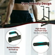 HooKung Adjustable Dip Bar Heavy Duty Steel Dip Station Power Tower Dip Station Pull up Bar Power with Max Weight 330Ibs