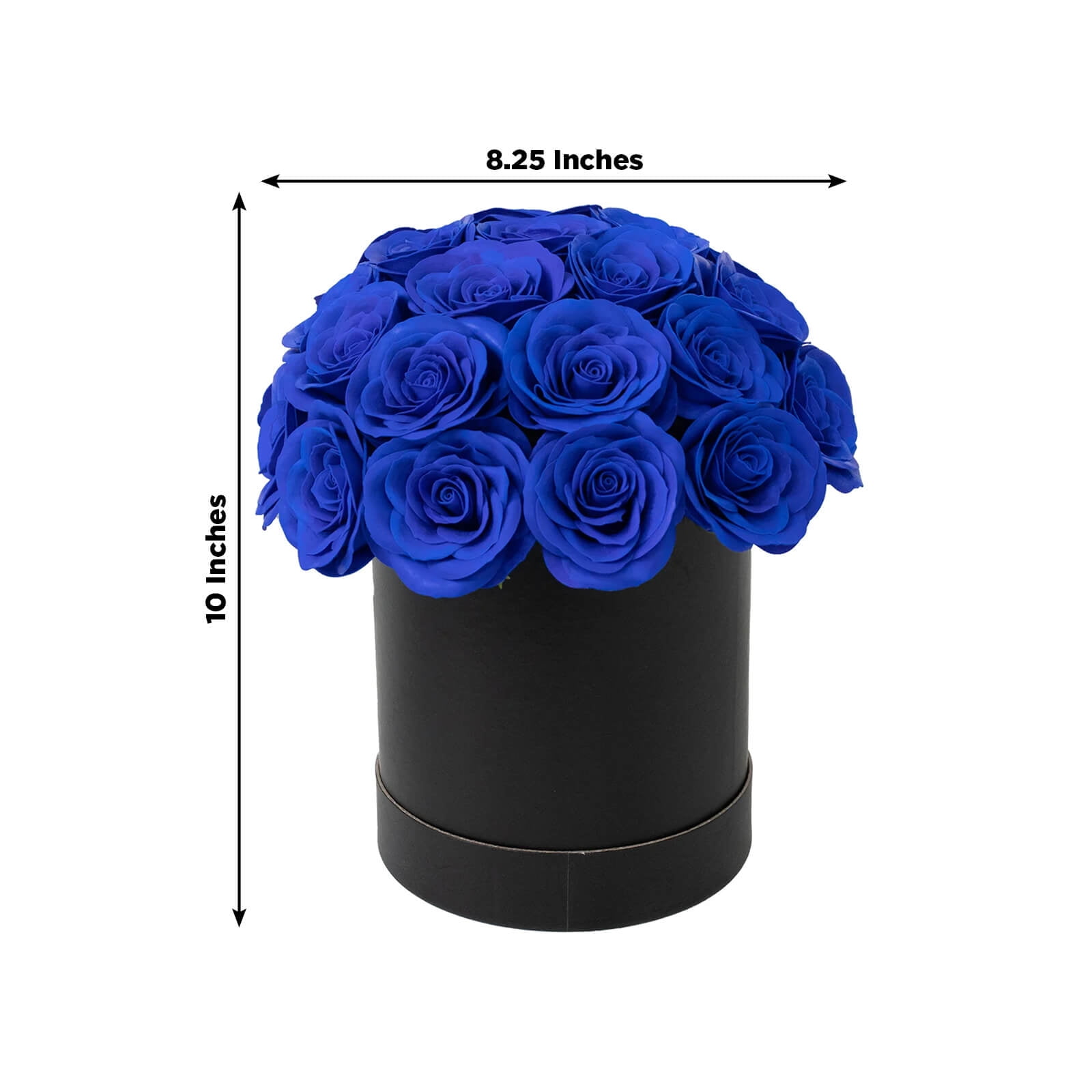 Efavormart Prearranged Rose Centerpiece Arrangement, Royal Blue 27pcs Roses with Black Round Gift Box
