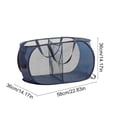 thumbnail image 2 of Foldable Laundry Basket Mesh Hamper with Two Compartments and Carry Handles for Dorm Home Travel, 2 of 6