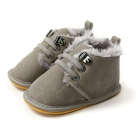 

0-18M Toddler Winter Baby Boys Shoes Cold Weather Baby Plush Fleece Solid Color Sneakers Infant Toddler Little Kid Prewalker