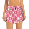 thumbnail image 2 of Rateoe Pink Christmas Cheer Printed 2 in 1 Women's Workout Shorts for Athletic Gym Running Shorts with Phone Pockets-XX-Large, 2 of 7