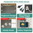 thumbnail image 2 of GVN Coffee Bar Cabinet, Buffet Sideboard Cabinet,73" Tall Kitchen Pantry Cabinet, 6 Level Flip Door with Pegboard Spacious(Grey), 2 of 4