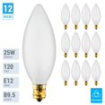 thumbnail image 2 of Bombillas para candelabro KOR, 25 W, base de candelabro esmerilado E12, 120 V (paquete de 12), 2 of 7