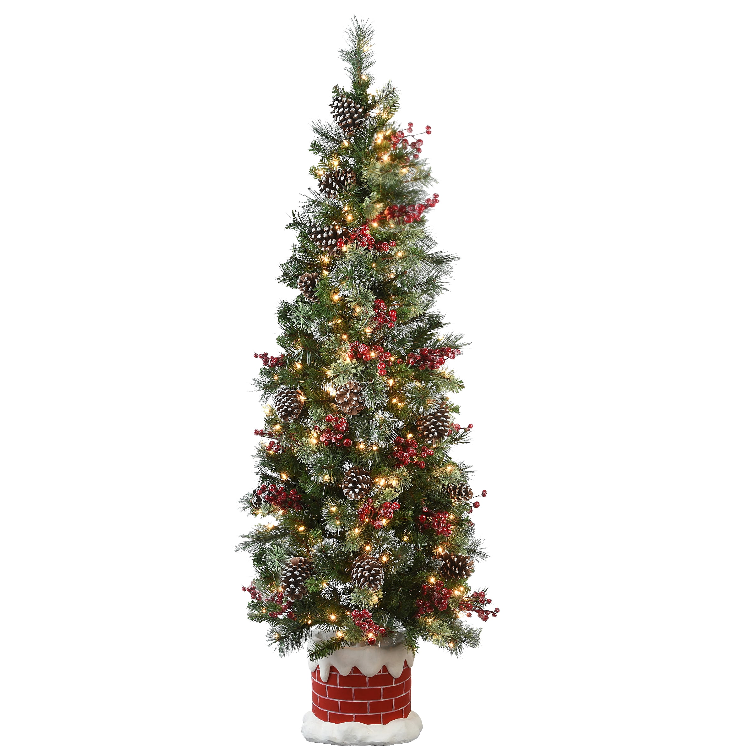National Tree Company 6 ft. Wintry Pine Half Tree with Clear Lights