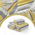 thumbnail image 5 of DUOHONG King Quilt Set 100% Cotton Farmhouse Lightweight Bedding Set, Yellow/Grey/White, 106"W x 98"L, 5 of 7