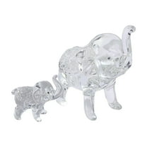 shyuyusa 2Pcs Crystal Elephant Ornament - Artisan-Crafted Home Decor Accent, Elegant Living Room Tabletop Decoration, Symbolic Good Luck Gift for Home