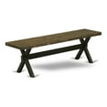 thumbnail image 1 of Pemberly Row X-Style 15x60" Wood Dining Bench in Black/Espresso, 1 of 5