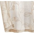 thumbnail image 4 of Curtainking Sheer Valance Leaf Embroidered Farmhouse Beige Kitchen Curtains for Small Windows Light Filtering Drape Short 1 Panel Rod Pocket 55" x 16", 4 of 7