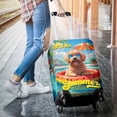 thumbnail image 3 of Hello Summer Goldendoodle Pool Day on Watermelon Float Travel Luggage Cover Doodle Dog Lover Gifts Idea Suitcase Dust Protective Decor - 13008, 3 of 5